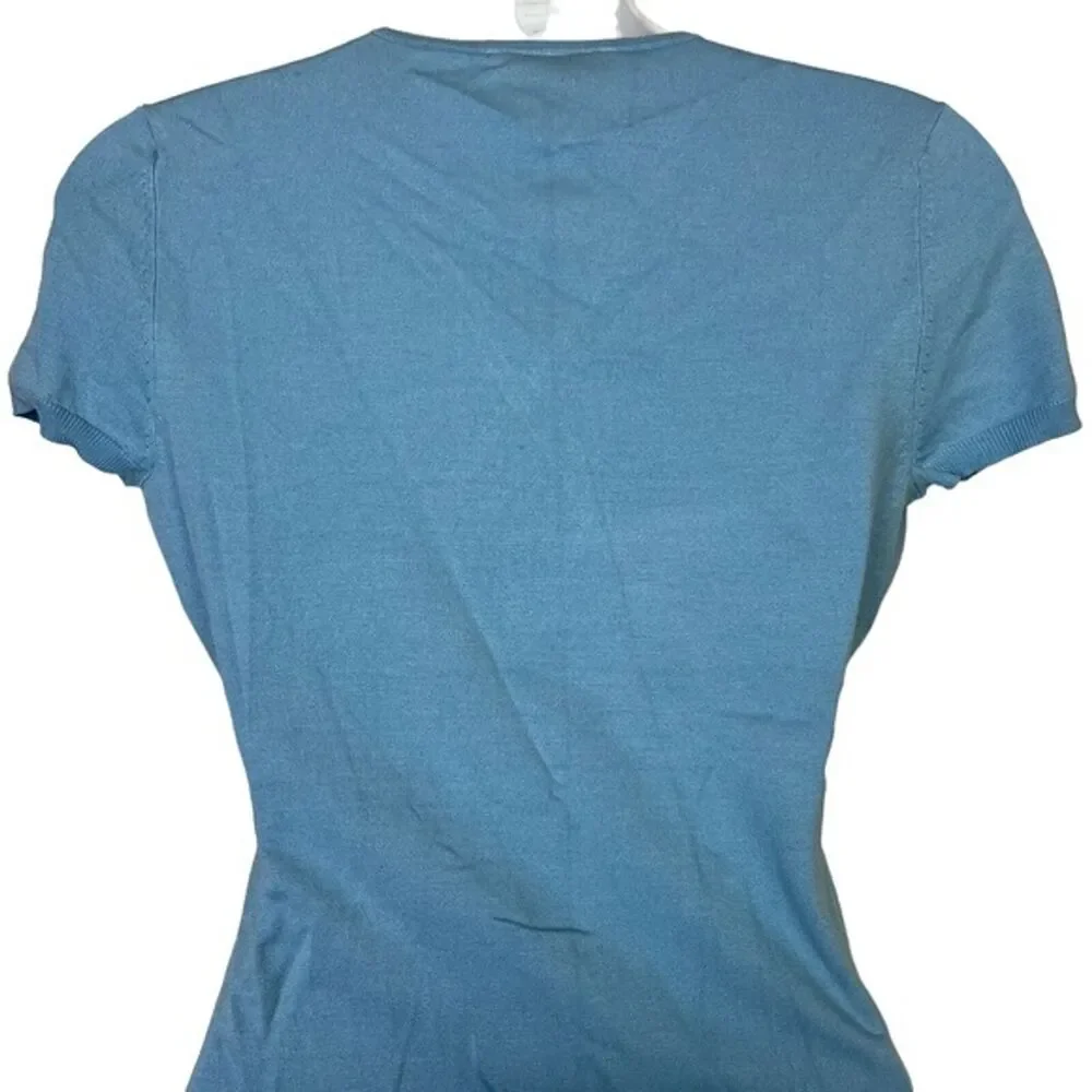 Ann Taylor Loft Y2K Silk Blend Knit Thin Short Sleeve Wrap Look Sweater NWT XS
